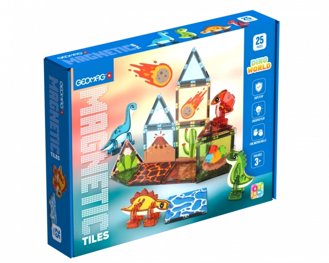Geomag magnetiskās flīzes Dino – magnētiskā būvkomplekts bērniem