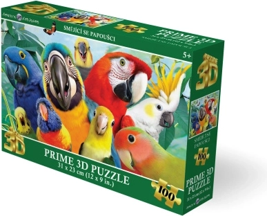 3D puzle Smaidošie papagaiļi (100 detaļas)