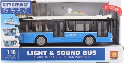 Blue city bus with lights and sounds