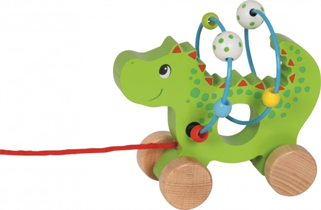 Goki wooden pull-along little dragon with beads