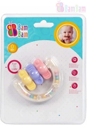 Bam Bam grabulis ar kožļājamo riņķi formas - 1 gab.