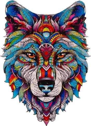 Wolf motif that looks like a decoration once assembled