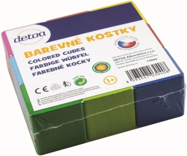 Detoa krāsaini koka klucīši 9 gab.