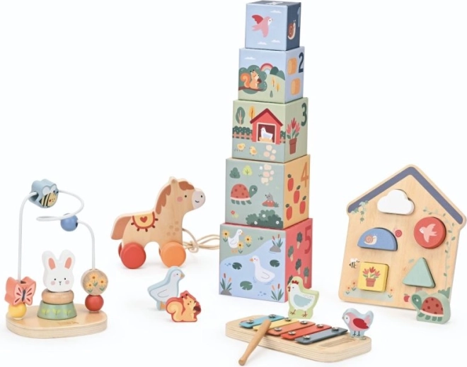 Wooden design in soft colors
