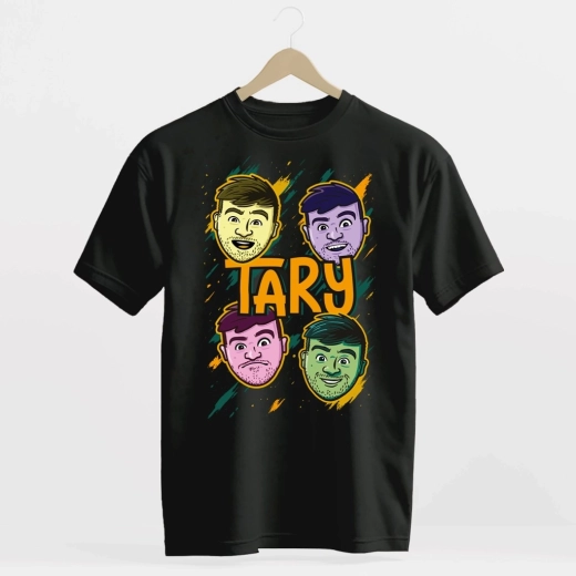 Tary Povoroznyk T-krekls Tary faces melns 140–146
