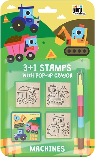 Stamps 3+1 with Multicolor Crayon – Machines