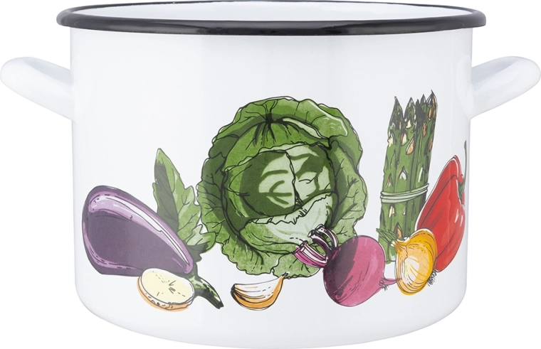 Enamel pot 5.8 L with lid, 22 cm