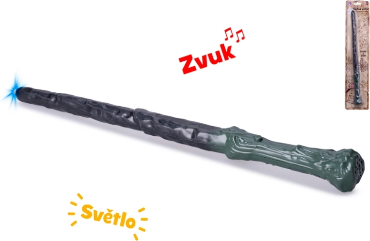 Burvju nūjiņa ar gaismu un skaņu 36 cm – zaļa