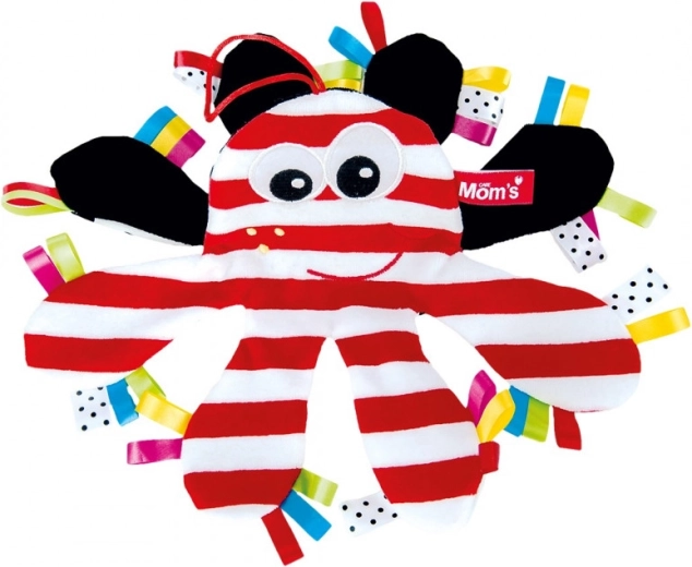 HENCZ TOYS čaukstošs astoņkājītis ar kontrastainām svītrām