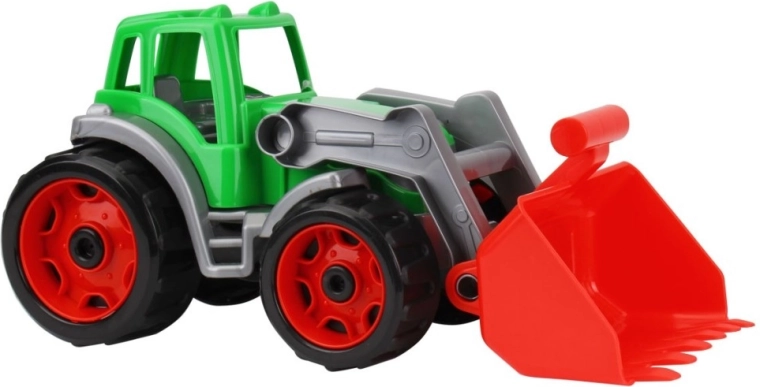 Excavator with bucket – plastic construction vehicle for kids