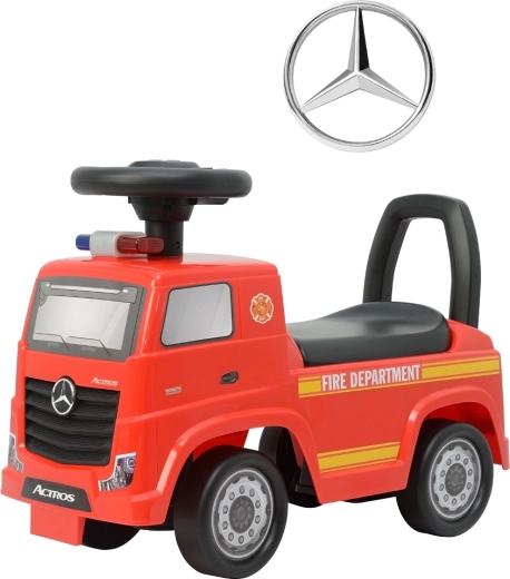 Milly Mally Mercedes-Benz Actros Fire Truck Ride-On Toy, Red