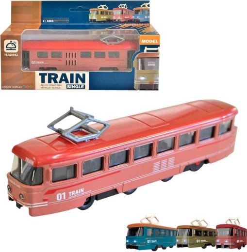 Metāla tramvajs ar atpakaļgaitu un skaņu 19 cm – 1 gab.