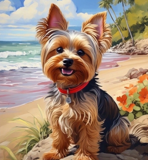 Diamond painting Yorkshire on the beach 30 × 40 cm