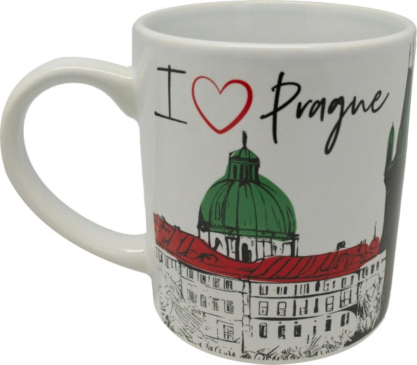 Balta keramikas krūze ar apdruku 250 ml – Top Praha