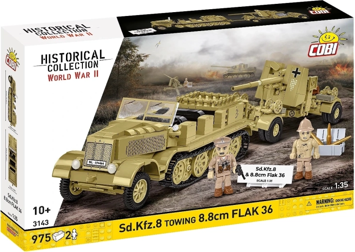 Būvkomplekts Sd.Kfz. 8 ar velkamo lielgabalu 8,8 cm Flak 36 (DAK), 1:35
