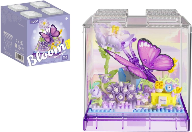 KOCO Mini Butterfly Building Set in a Transparent Box, 471 Pieces