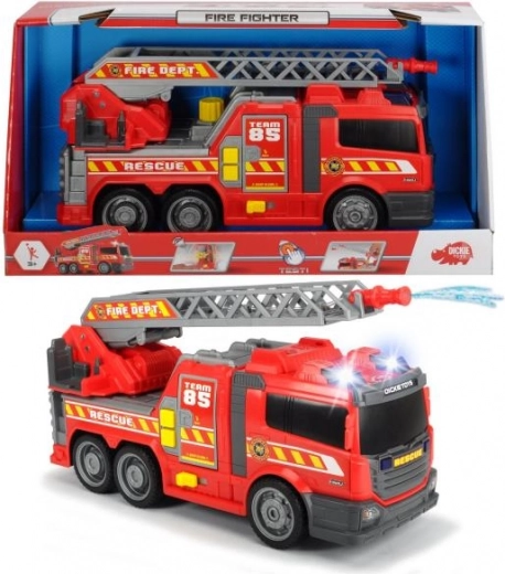 Dickie Toys interaktīva ugunsdzēsēju automašīna ar gaismām un skaņu, 36 cm