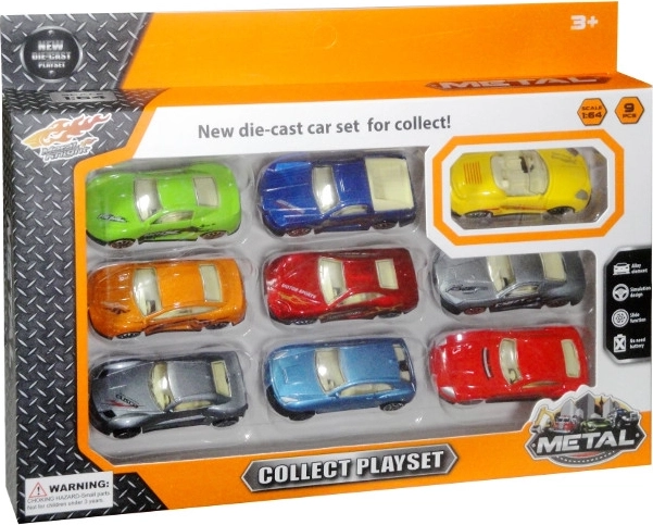 9 sporta automašīnu komplekts 1:64