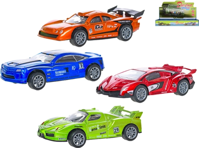 Metāla sacīkšu auto modelis 1:36 ar atpakaļgaitas mehānismu