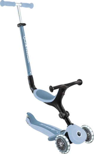 Globber Go-up active lights ecologic 3v1 trīsriteņu skrejritenis ar LED riteņiem blueberry