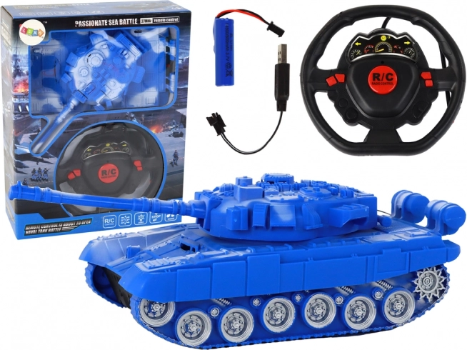 Jautrs RC tanks zils 1:18 27MHz