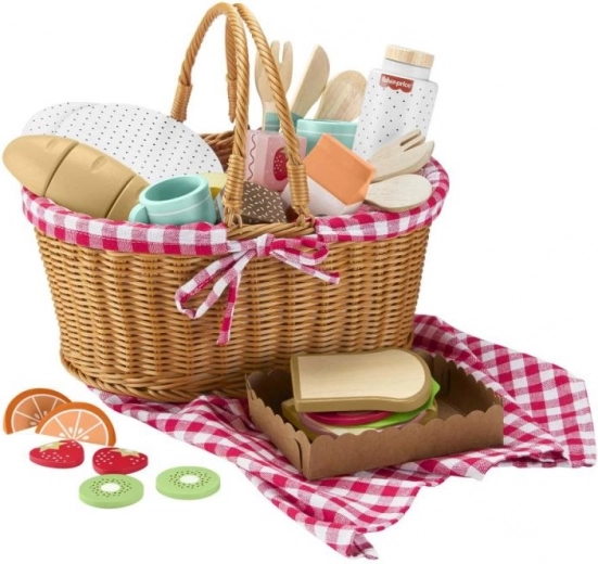 FISHER-PRICE Wooden Picnic Basket