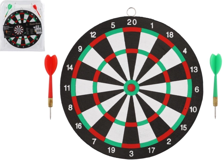 Šautriņu mērķis 24 cm ar 2 šautriņām