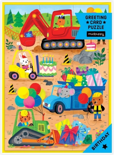 Puzzle with Greeting On the Construction Site