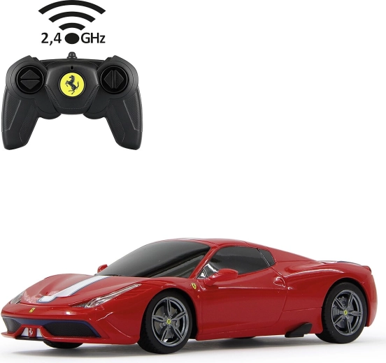 Jamara Ferrari 458 Speciale A RC auto 1:24 sarkans, 2,4 GHz