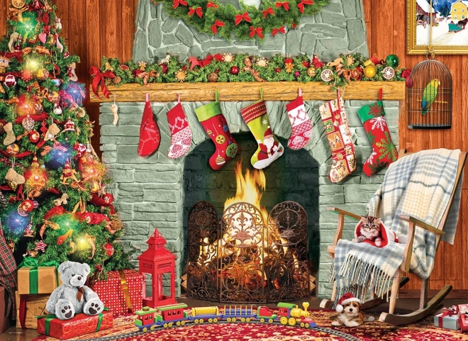 Puzzle Christmas by the Fireplace XL 500 pieces EUROGRAPHICS