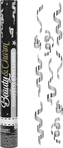 Beauty Charm pneumatic confetti – silver streamers