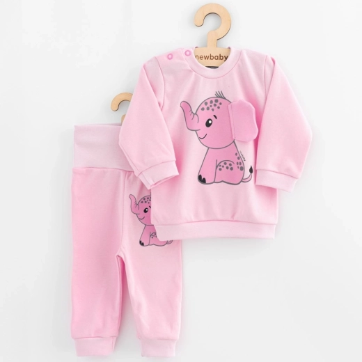 Baby set t-shirt and sweatpants New Baby Happy Elephant pink 86 (12–18 m)