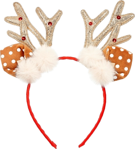 Souza! Christmas headband with reindeer antlers and ears