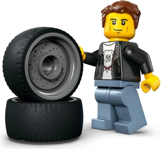 Vadītāja minifigūriņa un sacīkšu piederumi