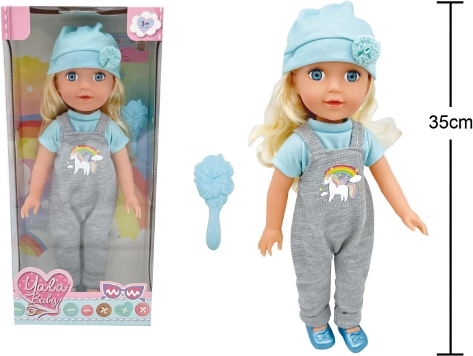 Leļļa biksēs ar lacīti 35 cm - 1 gabals