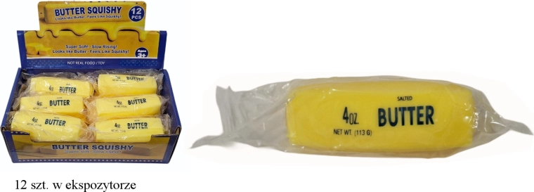 Anti-stress squishy in the shape of a butter cube