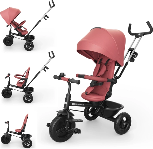 Kinderkraft Aston 2 Plus 6-in-1 Tricycle Pink
