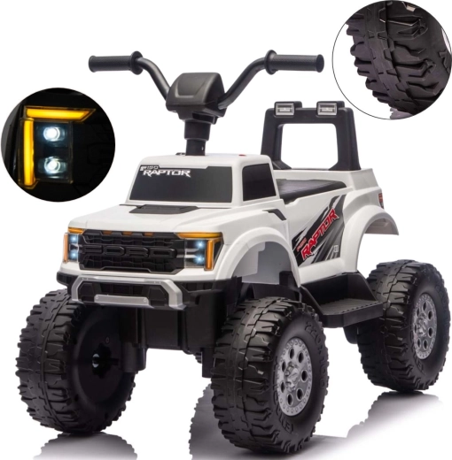 Elektriskais bērnu auto Milly Mally Ford F-150 Raptor, balts