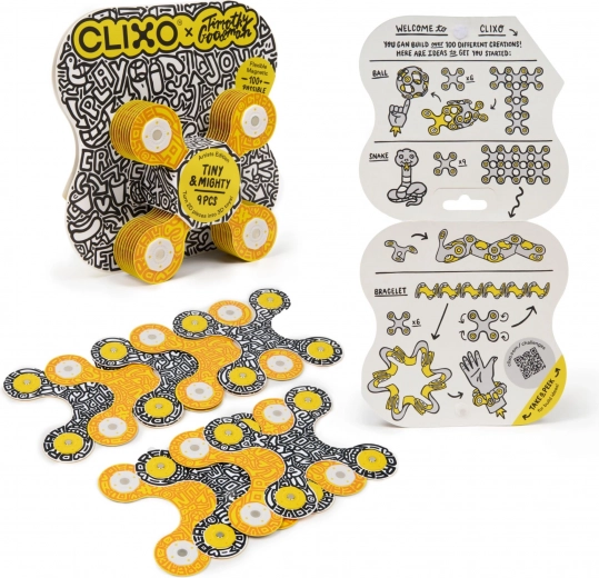 Clixo Tiny & Mighty Artist Edition Timothy Goodman – magnētiska būvkomplekts, 9 gab.