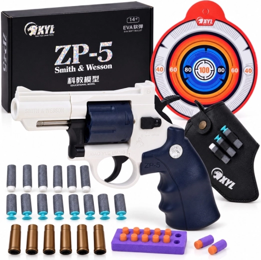 Children's Revolver with Foam Ammunition and Target