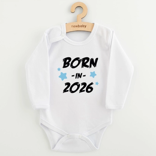 Bērnu bodijs ar apdruku NEW BABY Born in 2026, zils