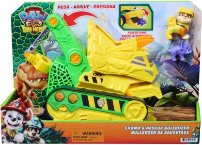 PAW Patrol: The Mighty Movie Dino Rubble Chomp & Rescue Bulldozer with Figures