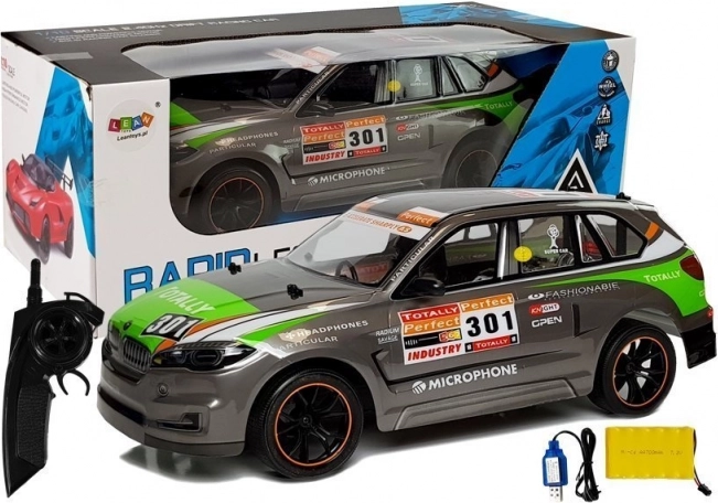 Pelēka tālvadības sacīkšu automašīna RC 1:10 2.4G