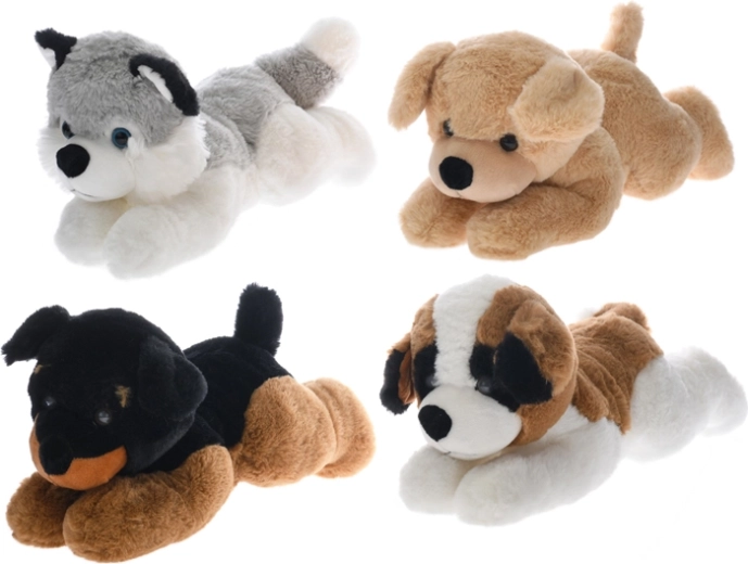 Plush Lying Puppy 32 cm, multiple colors