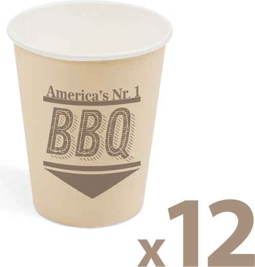 Papīra glāzītes BBQ, 250 ml, 12 gab.
