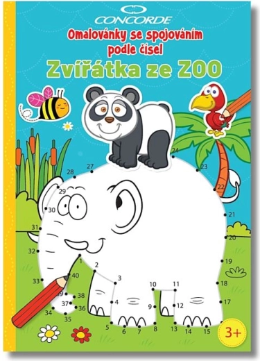 Zīmējumi savienošanai pēc cipariem CONCORDE – zooloģiskā dārza dzīvnieciņi