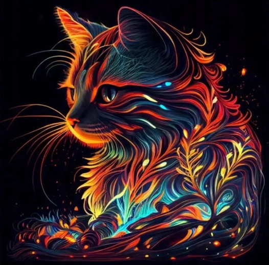 Diamond Painting Artistic Cat 30 × 40 cm