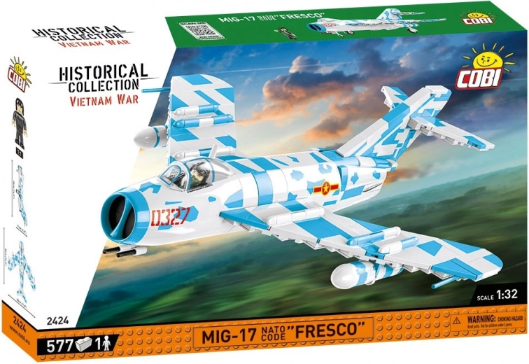 Lidmašīnas būvēšanas komplekts MIG-17 Fresco – vēsturiskā kolekcija Vietnam War 1:32 (577 detaļas)