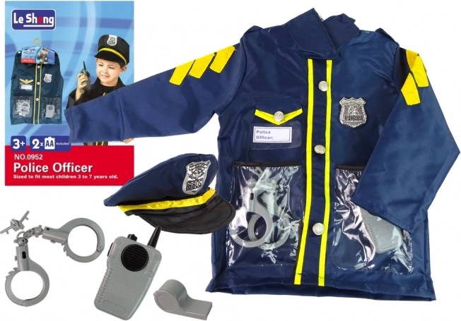 Bērnu policista kostīms ar 8 piederumiem