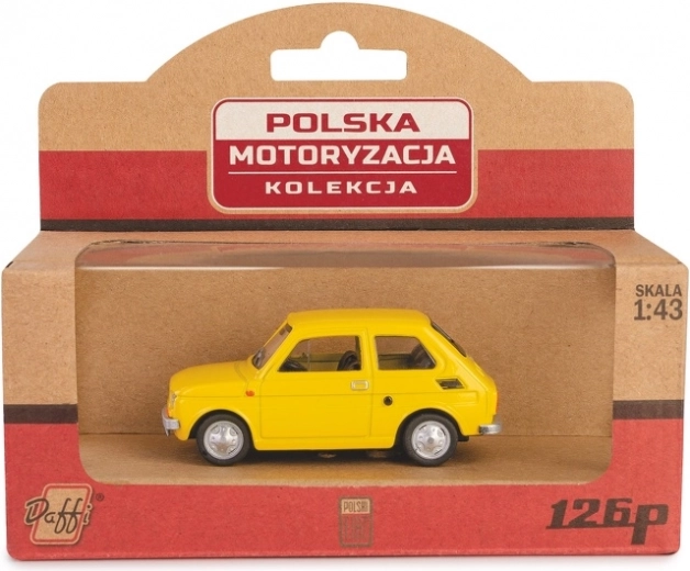 Fiat 126p auto modelis dzeltens 1:43